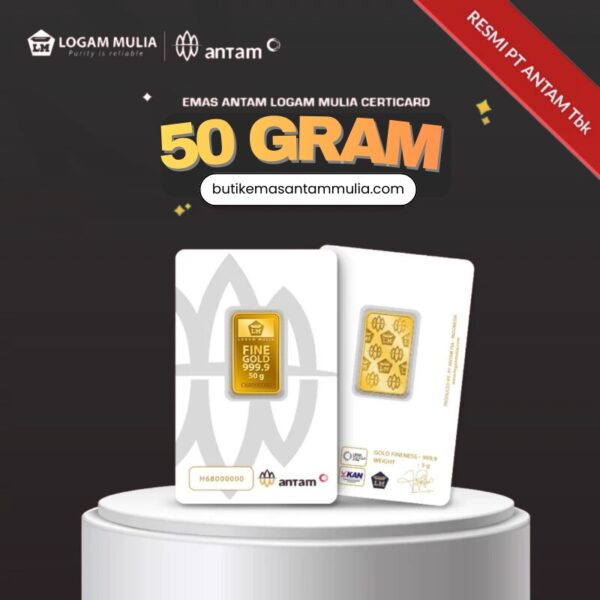 Emas ANTAM Logam Mulia Certicard - 50 gr